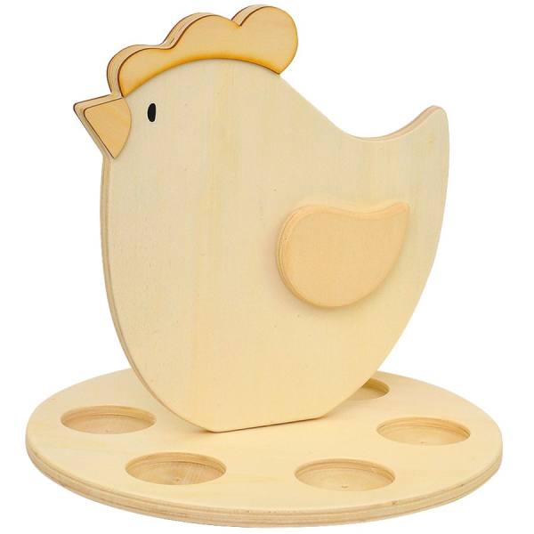 Bastelset Eiernest großes Huhn für 6 Teelichter, aus Holz