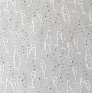 Transparentpapier Glitter Sektgläser, 115 g/m², DIN A4, 5 Blatt