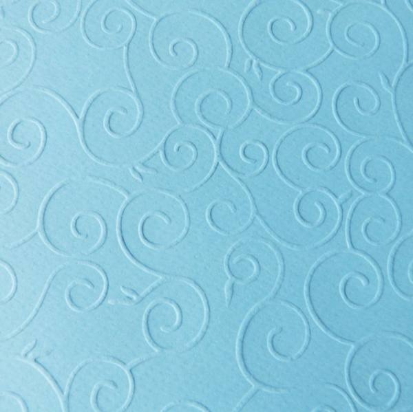 Prägekarton arabesken himmelblau, 220g/m², Din A4, 10 Blatt