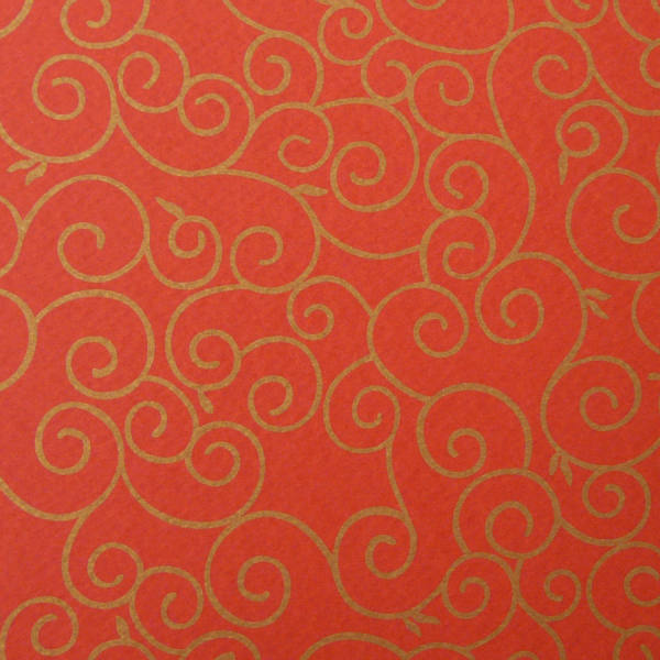 Fotokarton arabesken rot/gold, 220g/qm, DIN A4, 10 Blatt