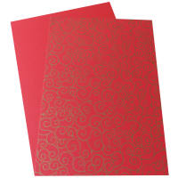 Fotokarton arabesken rot/gold, 220g/qm, DIN A4, 10 Blatt