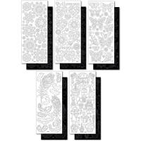 Reliefsticker Ganzjahr 10 Blatt schwarz und weiß, 10x24cm