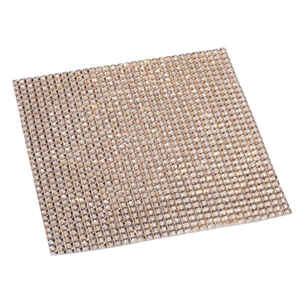 Kristallmatte champagner 10x10 cm, Steine 3x3mm