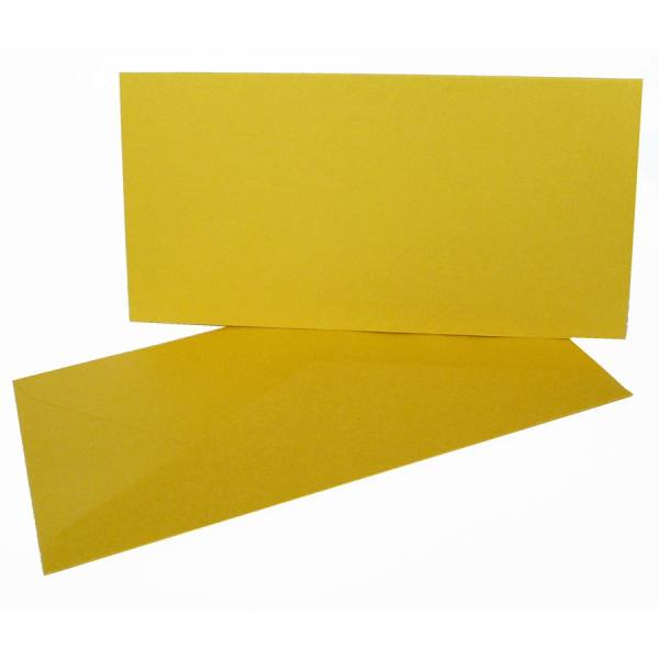 Doppelkarten gold lang 5 Stück DIN lang 10,5 x 21 cm