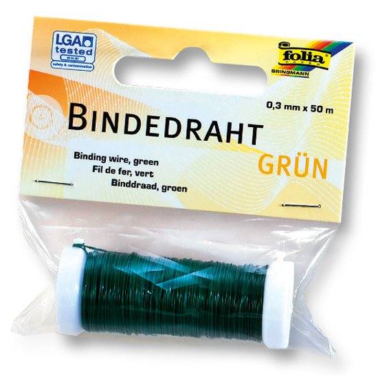 Bindedraht Rolle grün, 0,3mm x 50m, 1 Rolle