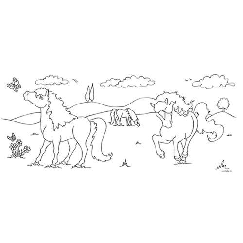 Ausmal Laternenzuschnitt Ponys, 22 x 51 cm, 10 Bögen, 115 g/m², Transparentpapier