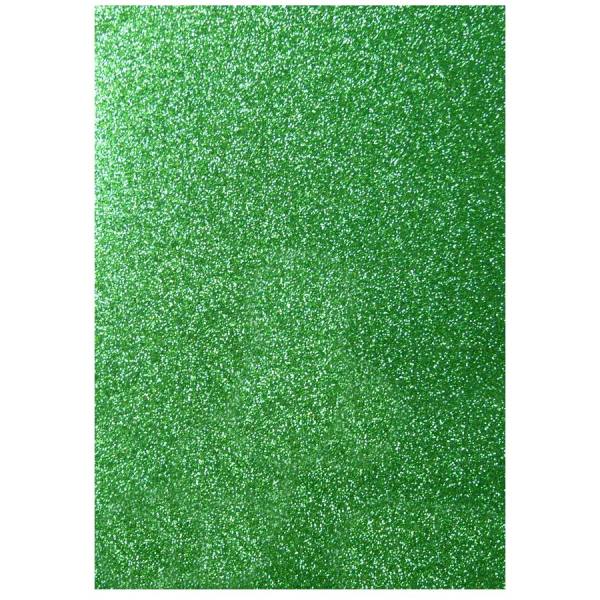 Moosgummi grün Glitzer dunkelgrün selbstklebend 5 Bögen, 20x29 cm