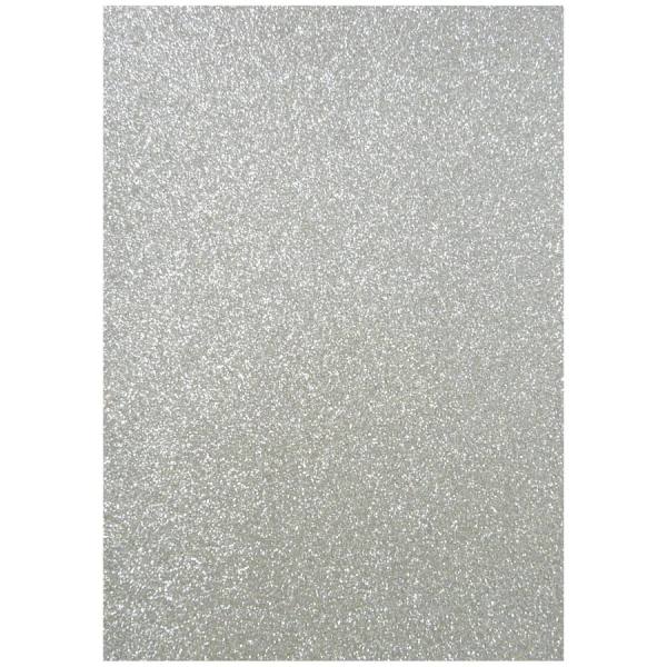 Moosgummi silber Glitzer selbstklebend, 5 Bögen, 20x29 cm