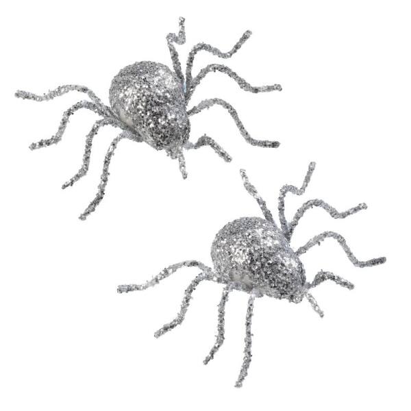 Spinnen silber 2 Stück, ca. 4 cm groß
