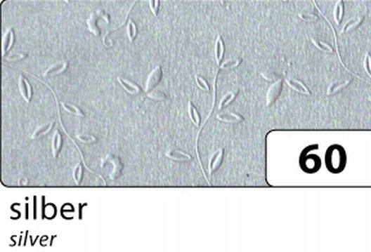 Prägekarton Ornament, silber, 50x70 cm, 5 Bogen