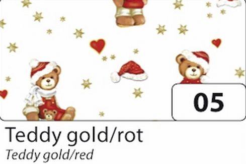 Motivkarton, Teddy gold-rot, 50x70 cm, 10 Bogen