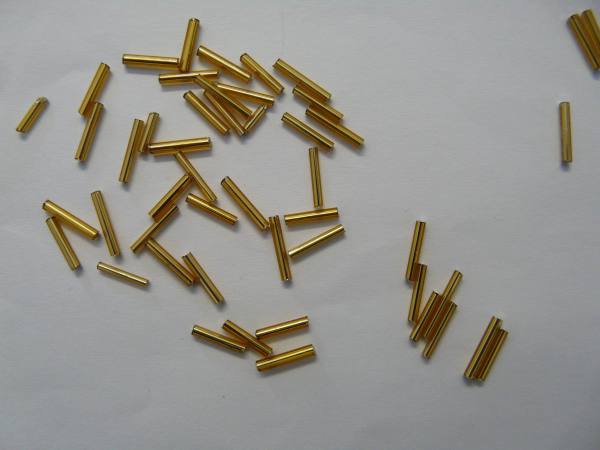 Stiftperlen gold, 30 g, ca. 10-12 mm lang