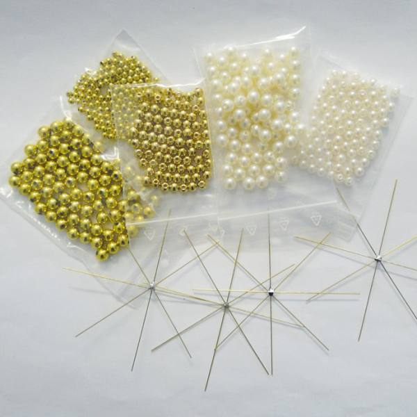 Drahtsterne Bastelset gold/weiß ca. Ø10cm