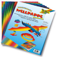 Regenbogen Wellpappe 3D, 10 Blatt, 25x35 cm