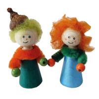 Kegelfiguren 3er Pack, aus Buchenholz, 2x6 cm Figurenkegel
