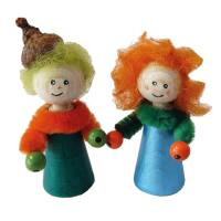 Kegelfiguren 3er Pack, aus Buchenholz, 2x6 cm Figurenkegel