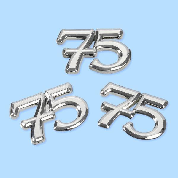 Streuteile 75, 10 Stück silber ca. 1,5 cm Geburtstagszahlen Zahlen