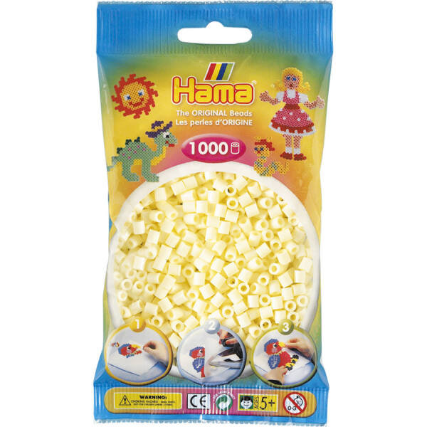 Bügelperlen creme, 1000 Stück, midi