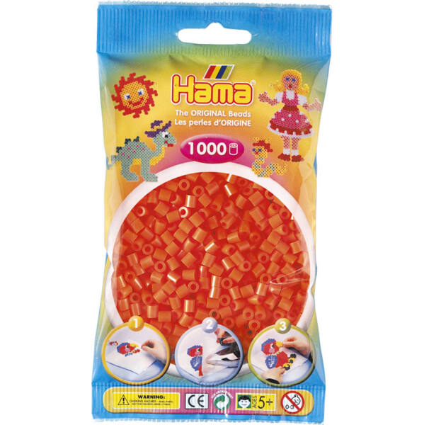 Bügelperlen orange, 1000 Stück, midi