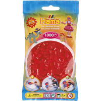 Bügelperlen transparent rot, 1000 Stück, midi
