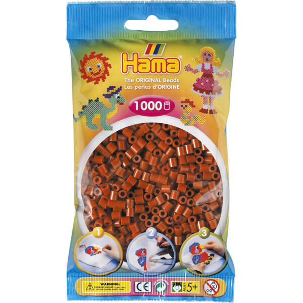 Bügelperlen rotbraun, 1000 Stück, midi