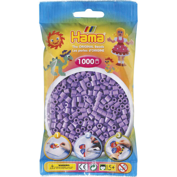 Bügelperlen pastell lila, 1000 Stück, midi
