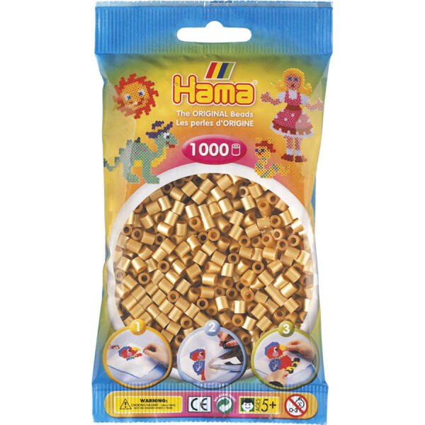 Bügelperlen gold, 1000 Stück, midi