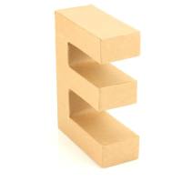 Papp Buchstabe E 17,5 x 5,5 cm Pappmache Dekobuchstabe