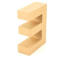 Papp Buchstabe E 17,5 x 5,5 cm Pappmache Dekobuchstabe