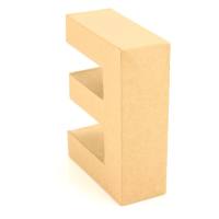 Papp Buchstabe E 17,5 x 5,5 cm Pappmache Dekobuchstabe