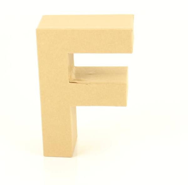 Papp Buchstabe F 17,5 x 5,5 cm Pappmache Dekobuchstabe