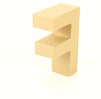 Papp Buchstabe F 17,5 x 5,5 cm Pappmache Dekobuchstabe