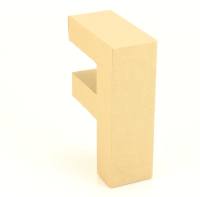 Papp Buchstabe F 17,5 x 5,5 cm Pappmache Dekobuchstabe
