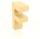 Papp Buchstabe F 17,5 x 5,5 cm Pappmache Dekobuchstabe