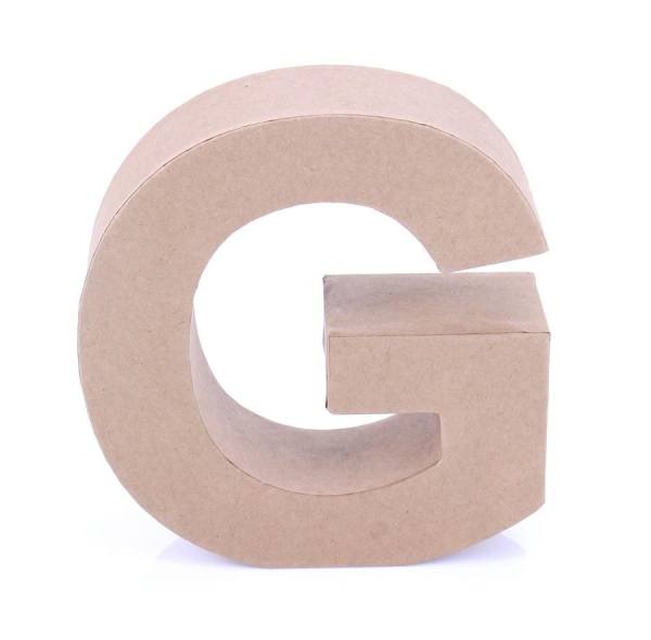 Papp Buchstabe G 17,5 x 5,5 cm Pappmache Dekobuchstabe