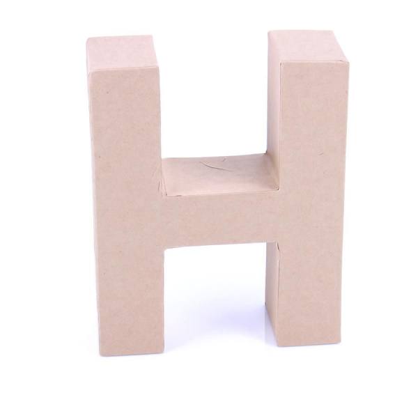 Papp Buchstabe H 17,5 x 5,5 cm Pappmache Dekobuchstabe