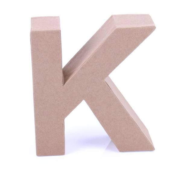 Papp Buchstabe K 17,5 x 5,5 cm Pappmache Dekobuchstabe