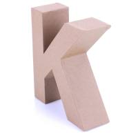 Papp Buchstabe K 17,5 x 5,5 cm Pappmache Dekobuchstabe