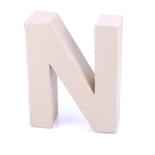 Papp Buchstabe N 17,5 x 5,5 cm Pappmache Dekobuchstabe