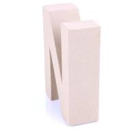 Papp Buchstabe N 17,5 x 5,5 cm Pappmache Dekobuchstabe