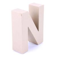 Papp Buchstabe N 17,5 x 5,5 cm Pappmache Dekobuchstabe
