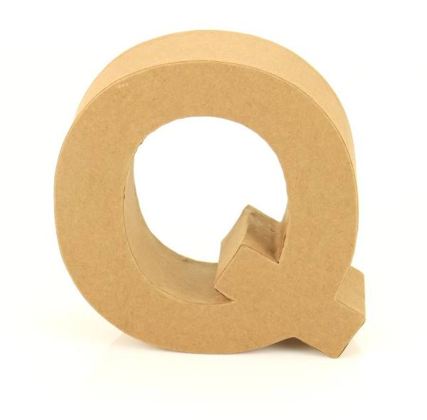 Papp Buchstabe Q 17,5 x 5,5 cm Pappmache Dekobuchstabe
