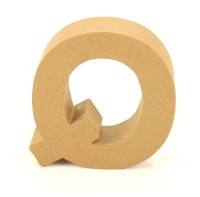 Papp Buchstabe Q 17,5 x 5,5 cm Pappmache Dekobuchstabe