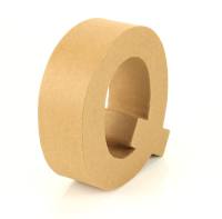 Papp Buchstabe Q 17,5 x 5,5 cm Pappmache Dekobuchstabe