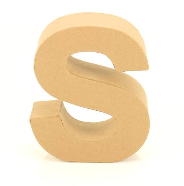 Papp Buchstabe S 17,5 x 5,5 cm Pappmache Dekobuchstabe