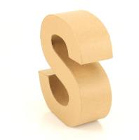 Papp Buchstabe S 17,5 x 5,5 cm Pappmache Dekobuchstabe