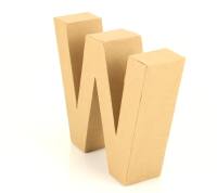 Papp Buchstabe W 17,5 x 5,5 cm Pappmache Dekobuchstabe