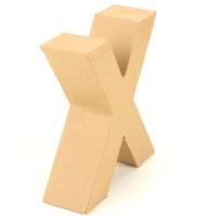 Papp Buchstabe X 17,5 x 5,5 cm Pappmache Dekobuchstabe