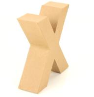 Papp Buchstabe X 17,5 x 5,5 cm Pappmache Dekobuchstabe