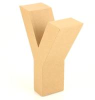 Papp Buchstabe Y 17,5 x 5,5 cm Pappmache Dekobuchstabe